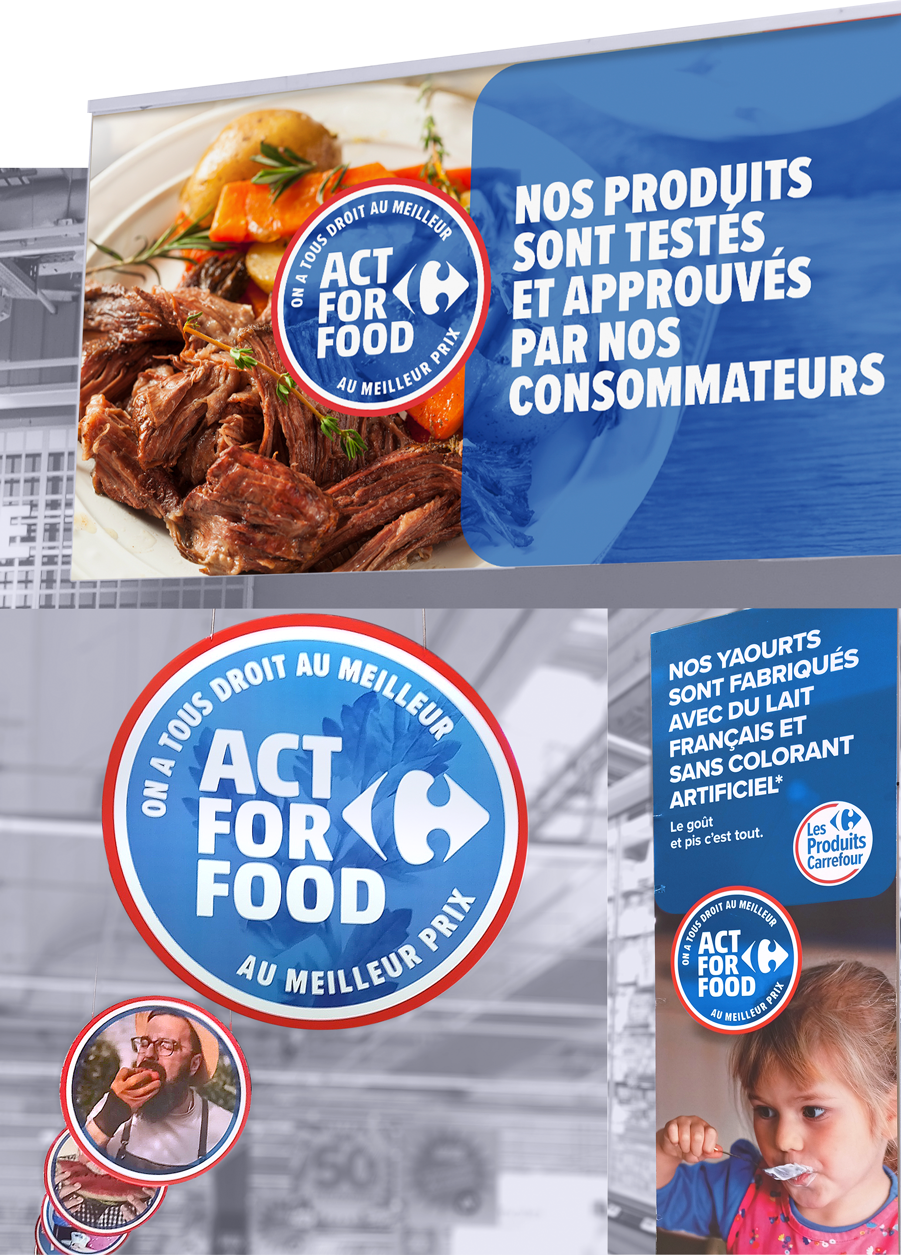 Act for Food in-store signage: 'Our products are tested and approved by our customers'
