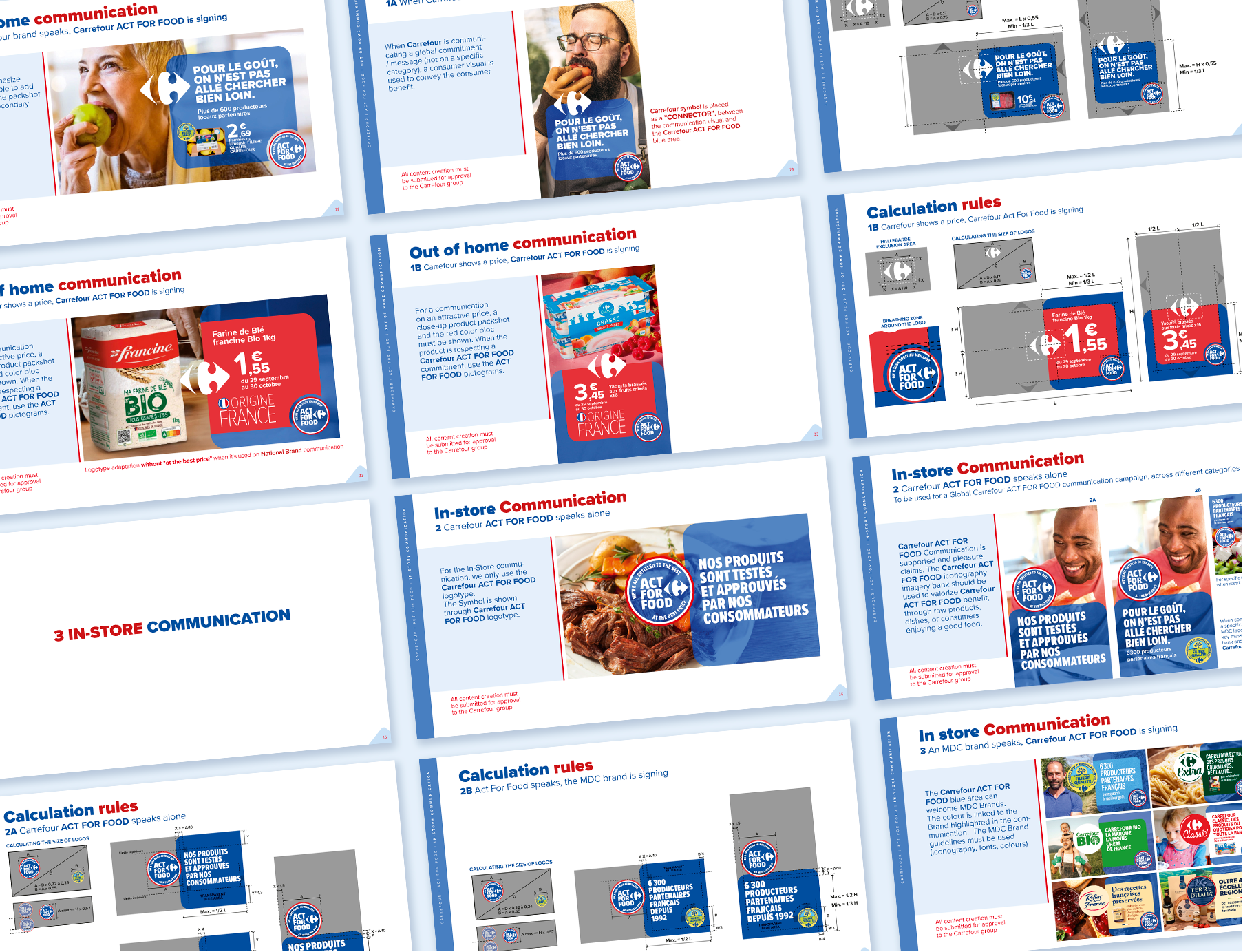 Act for Food guideline pages: out-of-home, in-store communication and layout rules